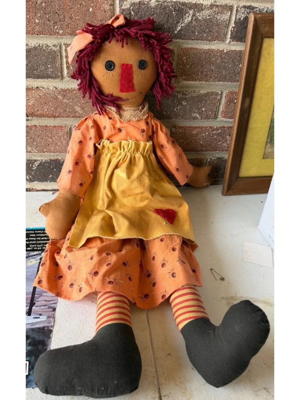 Raggedy Ann in Red Plaid Dress with Bear by Unicorn Merchandise